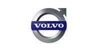 Volvo logo: a silver circle with an upward-pointing arrow. The word 