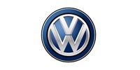 Volkswagen logo, blue and silver circle with the letters 