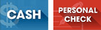 Cash, Personal Check