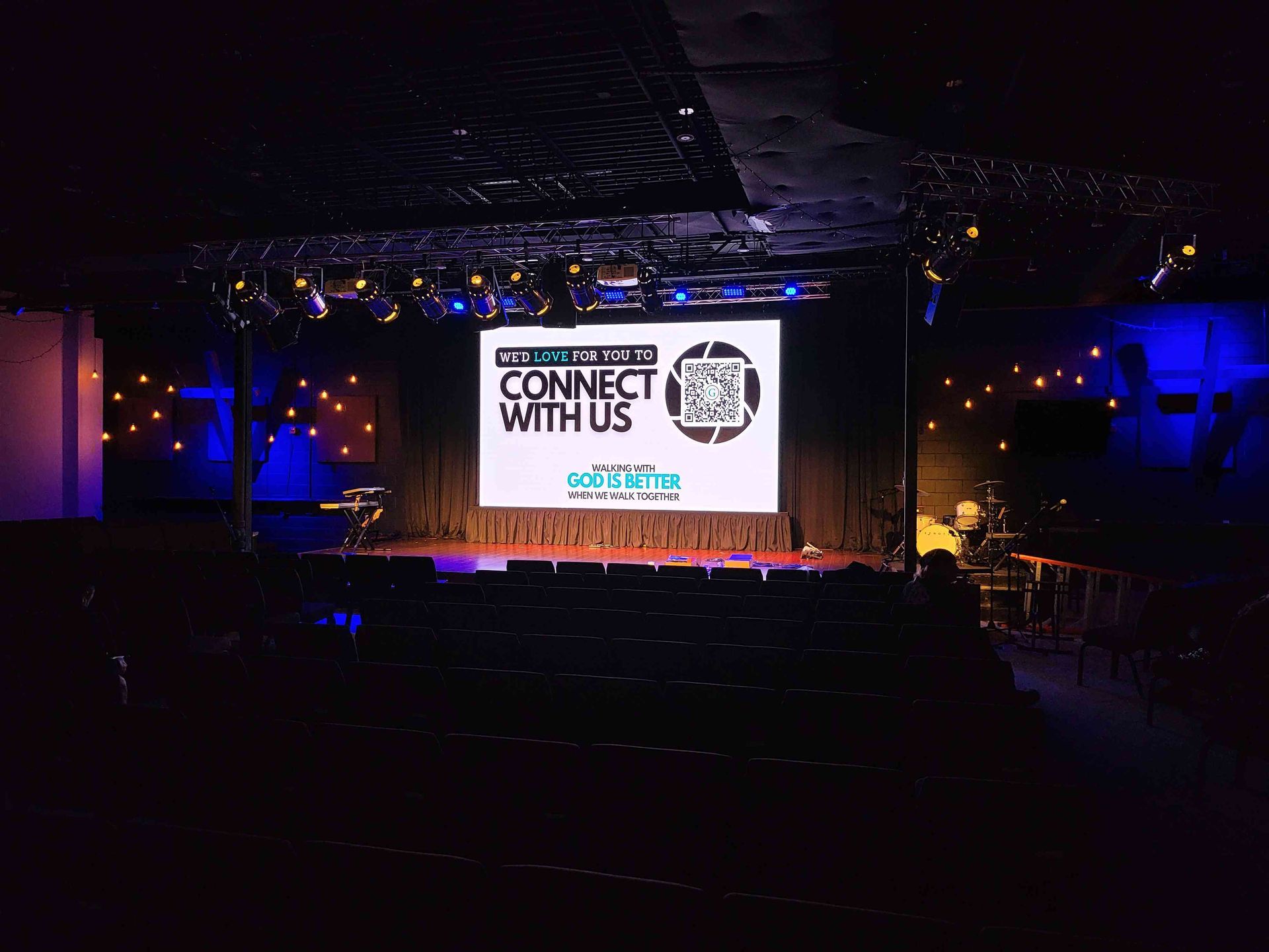 Stage set for event; 