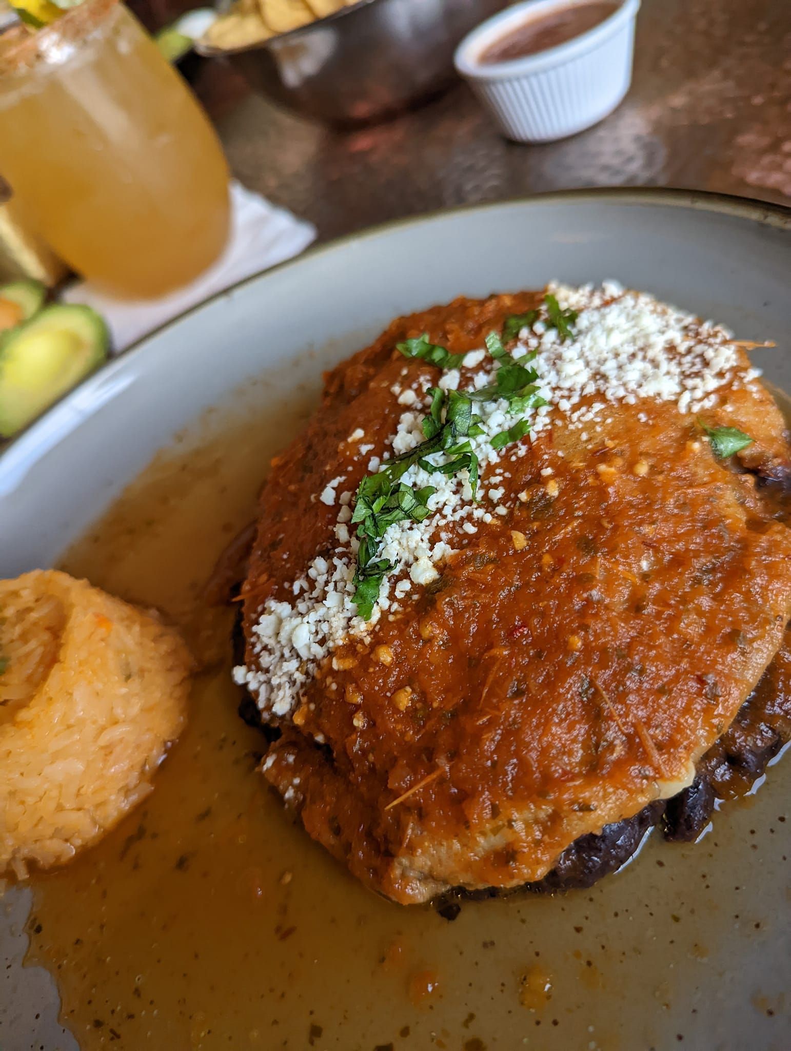 a close up of a plate of food on a table