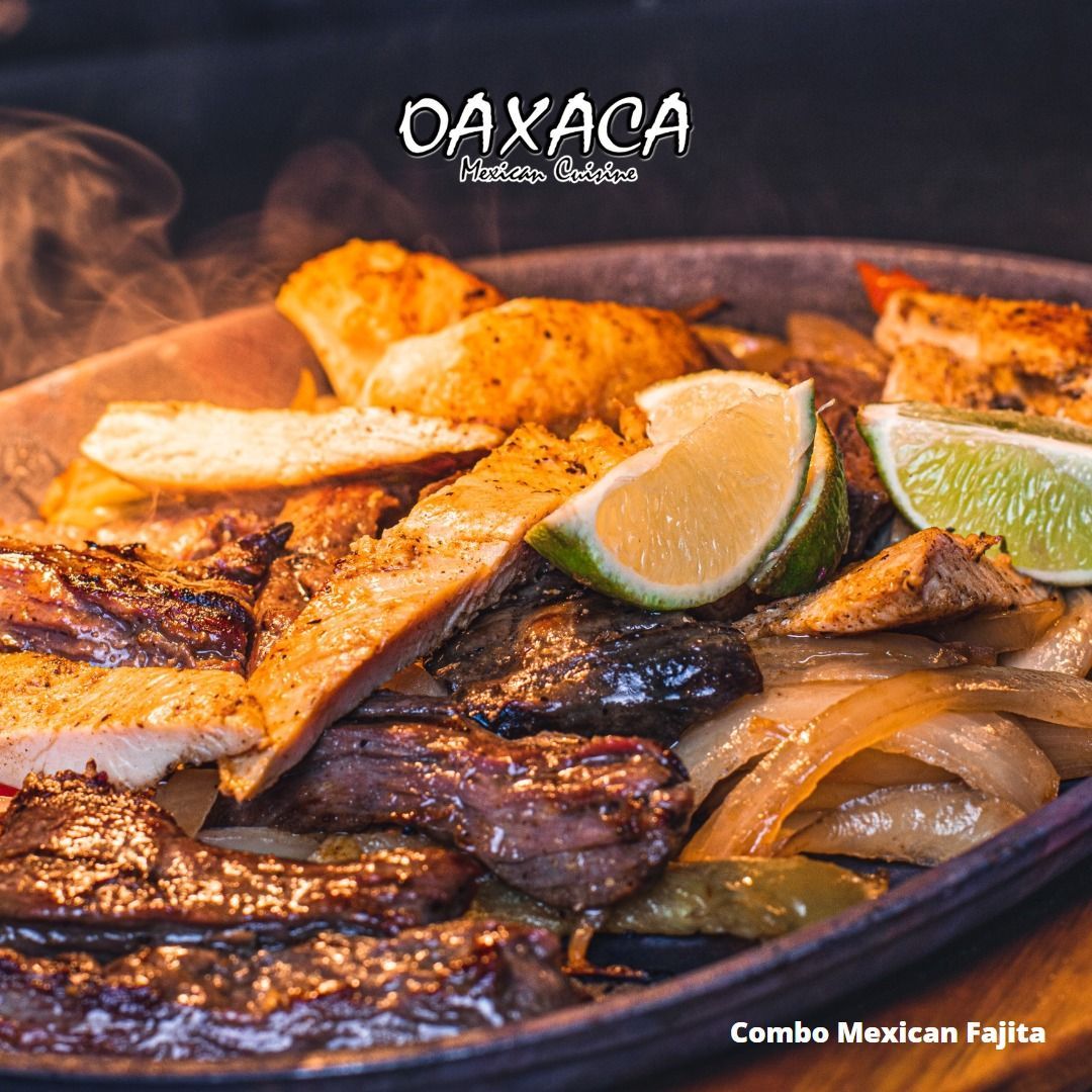 a plate of food with the word Oaxaca on it