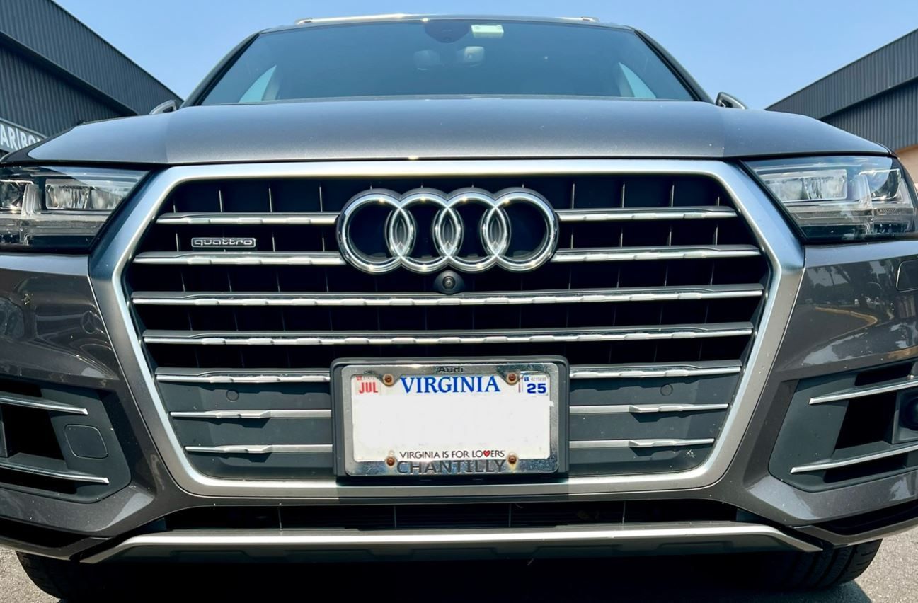 A silver Audi