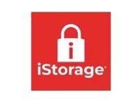 The iStorage logo features a white padlock icon with a lowercase letter