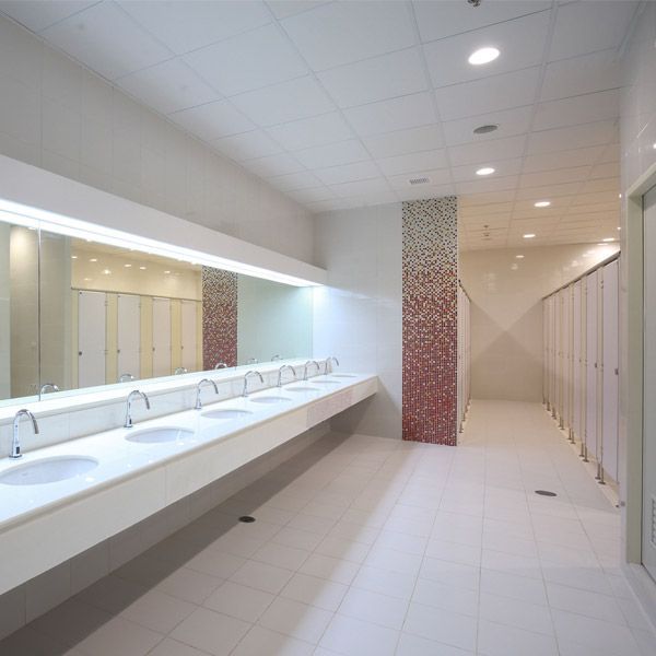 Clean bathroom of newly constructed commercial property