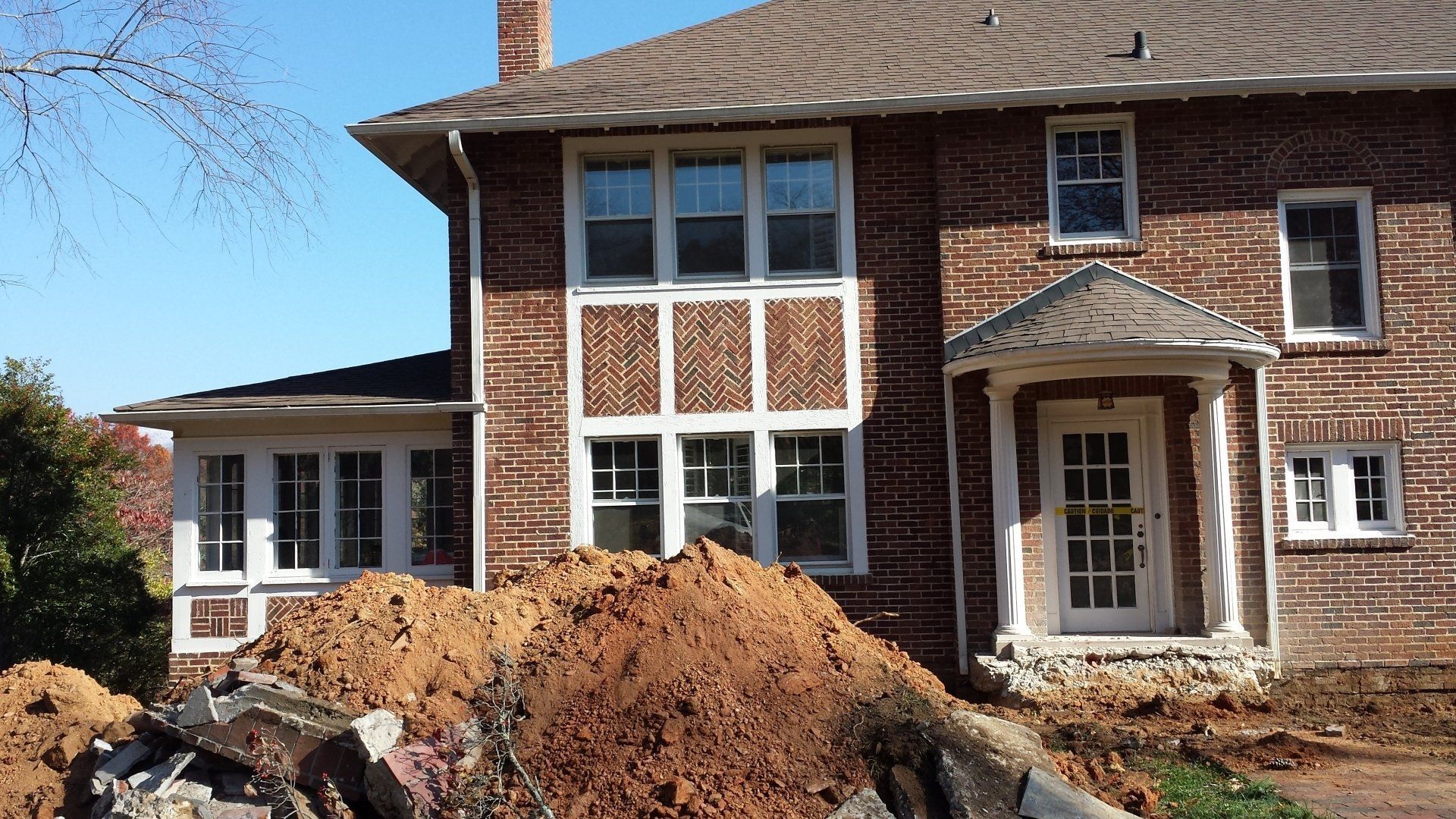 Excavating around the foundation