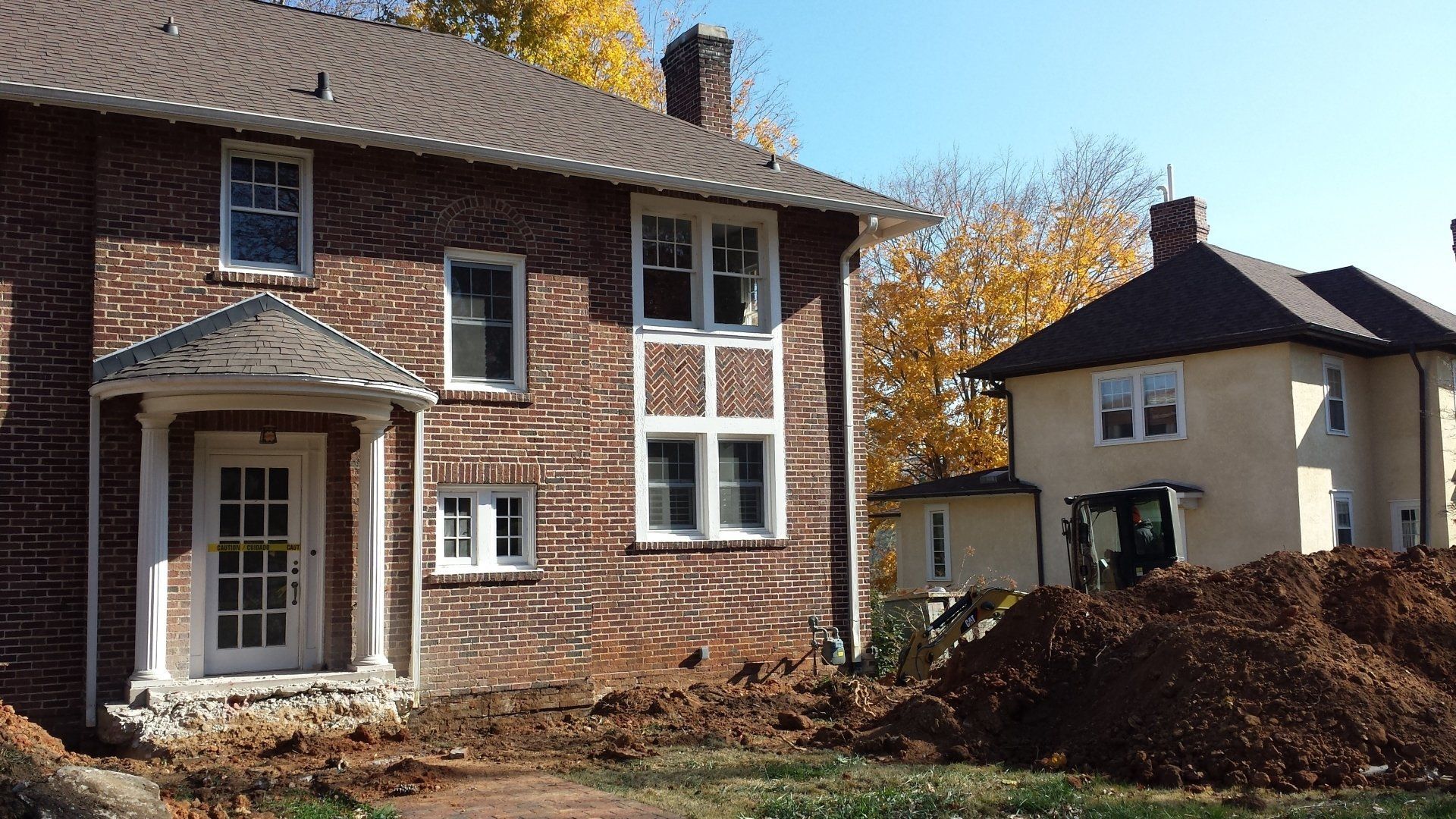 Excavating around the foundation