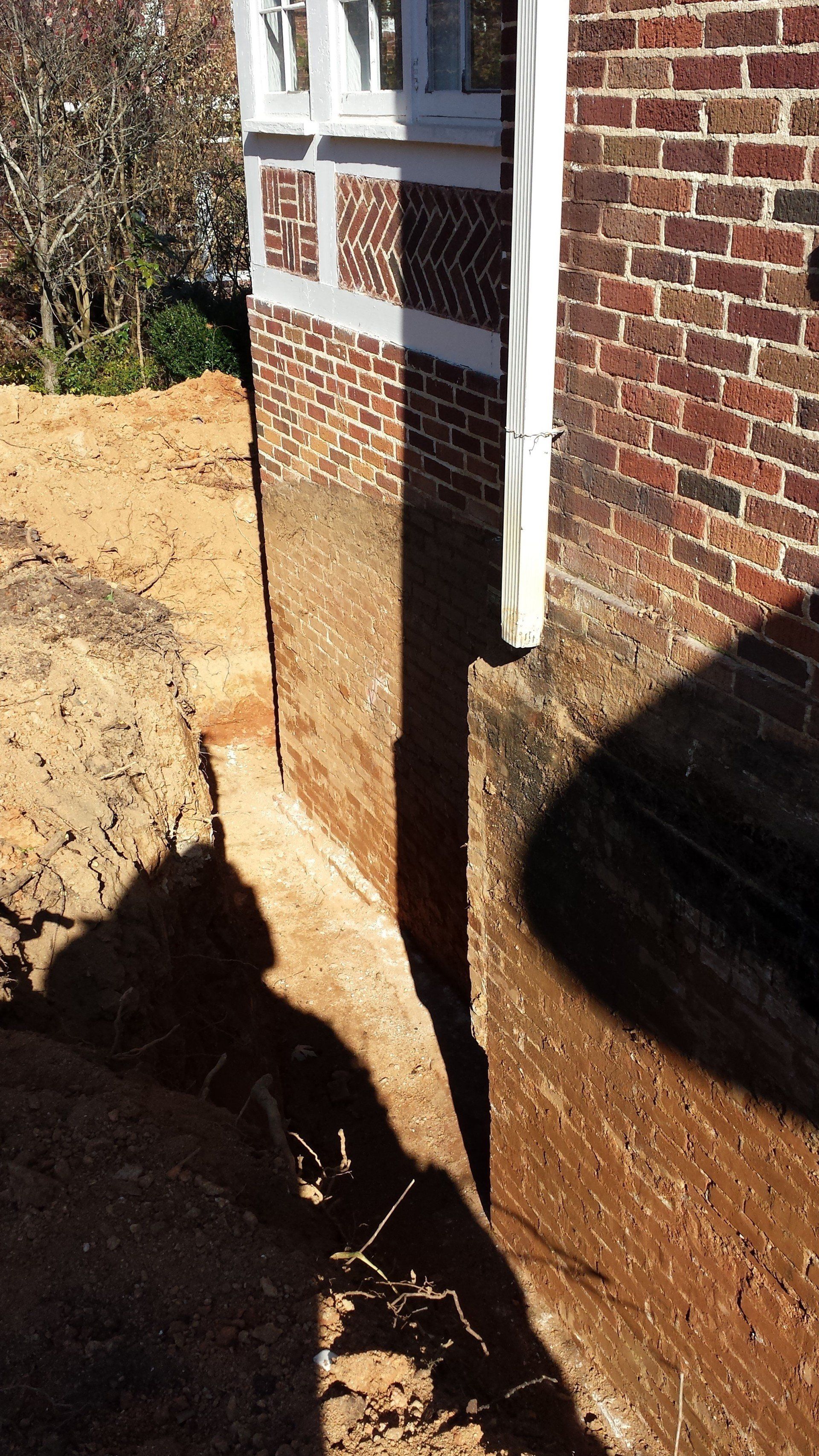 Excavating around the foundation