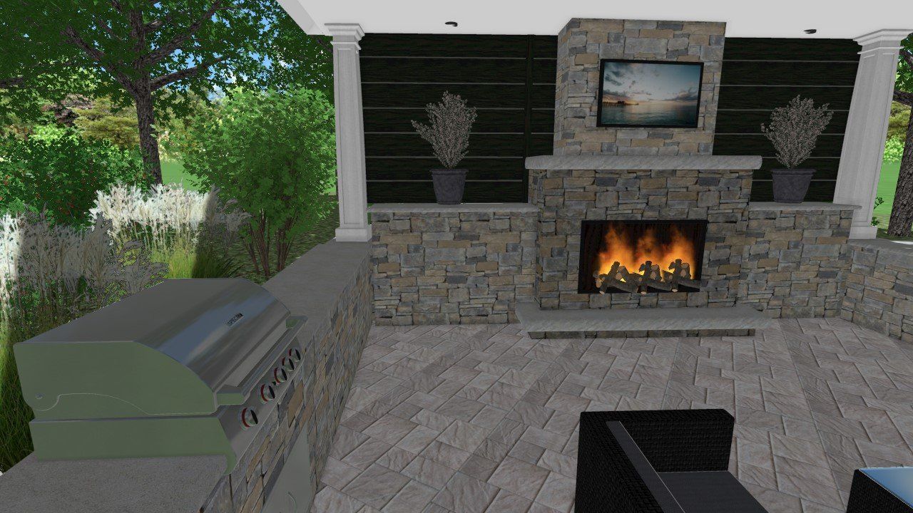 Kokemor - Perspective - Day Aerial 9 - Grill to TV view