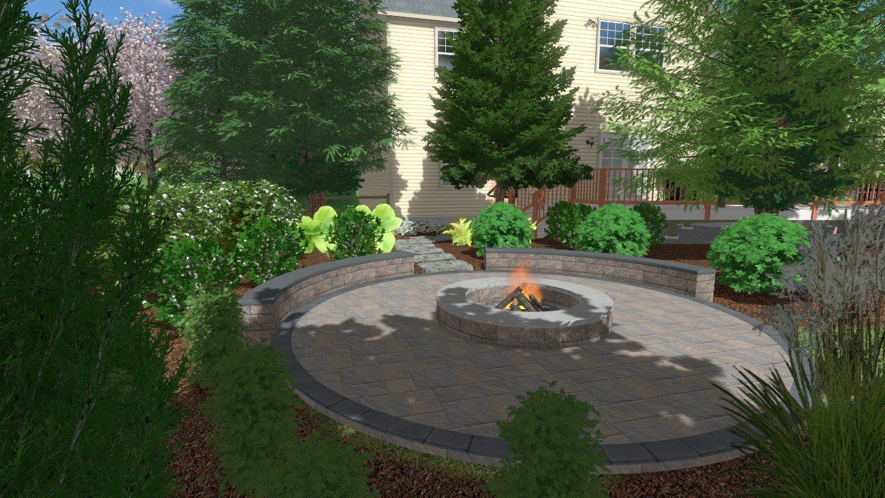 Firepit w Low Walls - Day