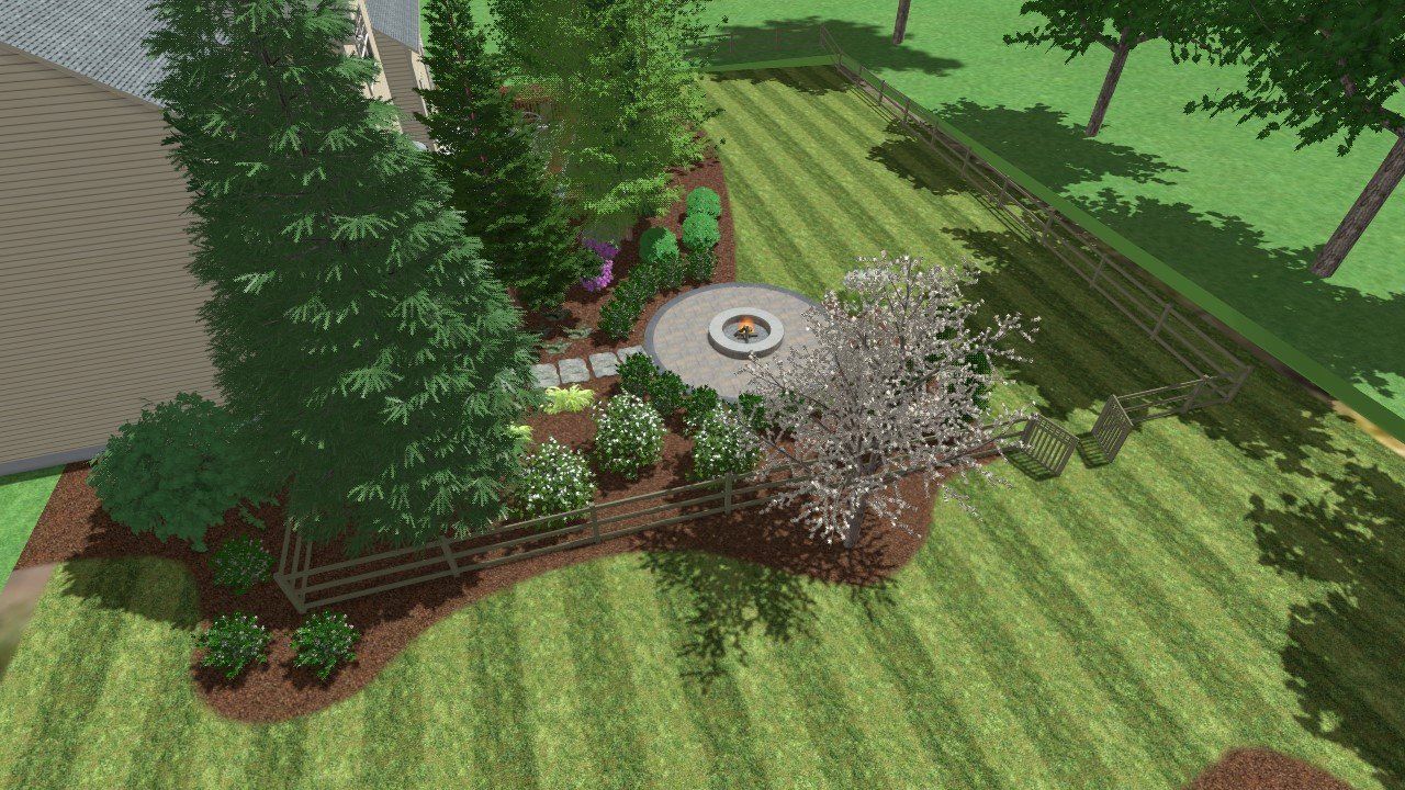 Firepit w Low Walls - Day