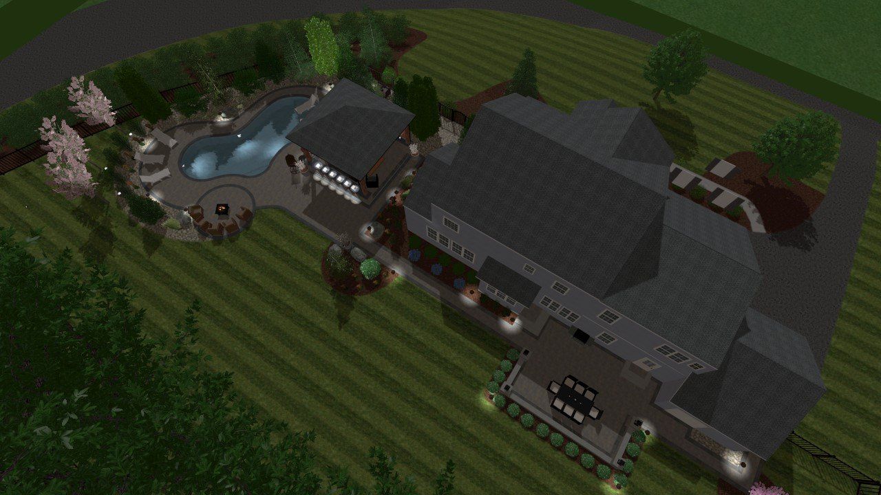 Pool Pavilion Dining - Night Overview