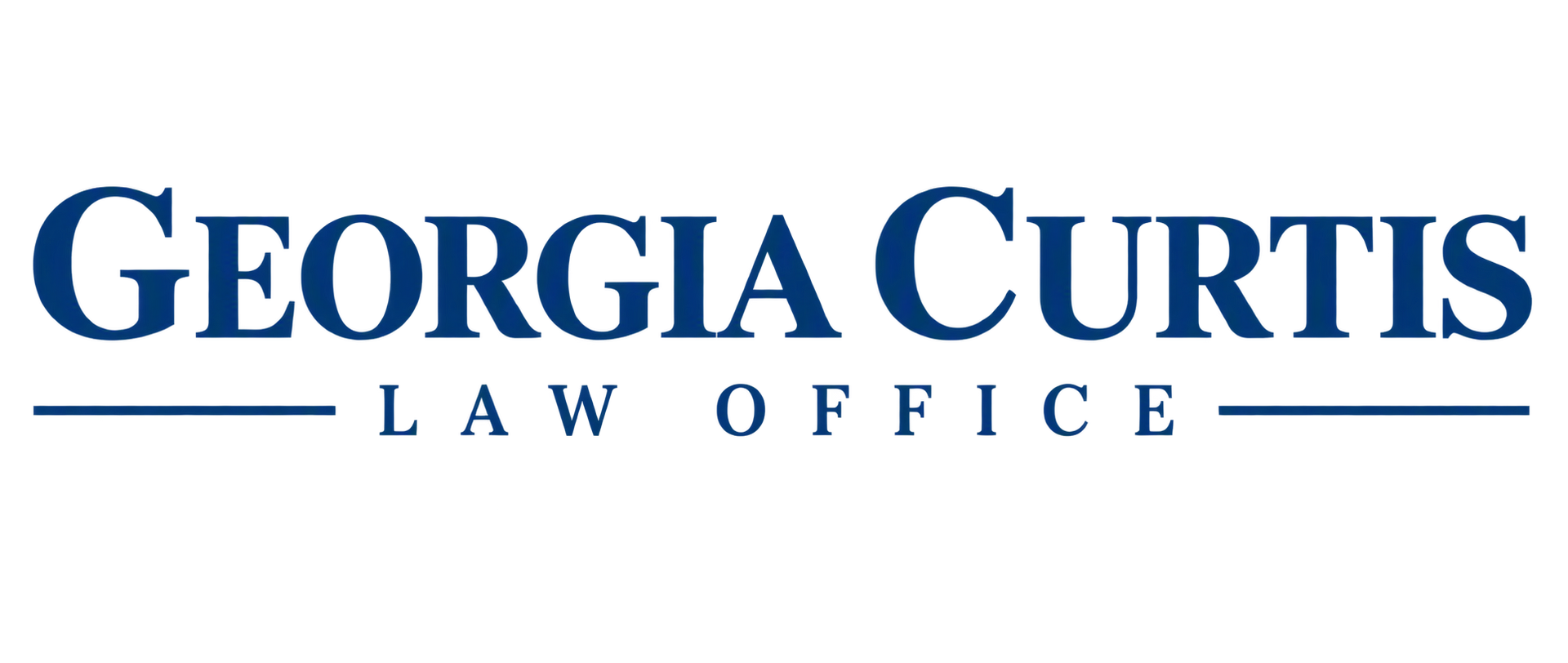 Georgia Curtis Law Office logo in blue text on a white background