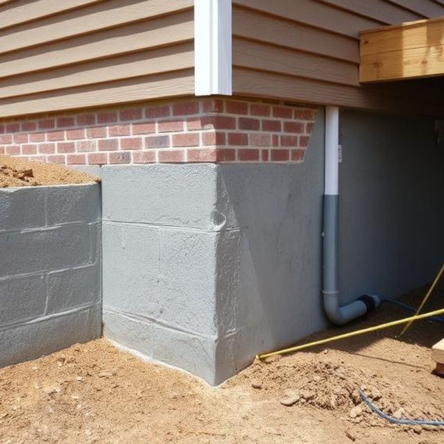 A corner of a house with a brick wall and a drain pipe