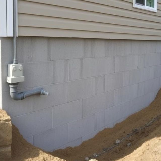 A brick wall with a pipe coming out of it