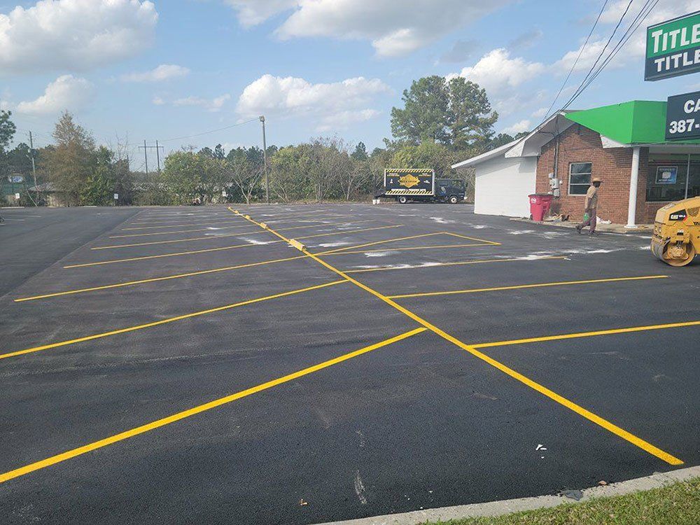New parking lot paving