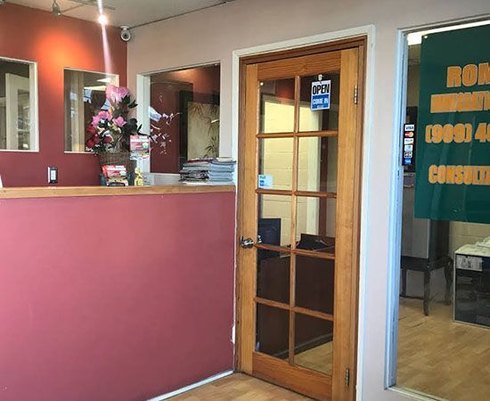 The lobby of the office