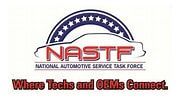 A logo for the national automotive service task force where techs and oems connect.