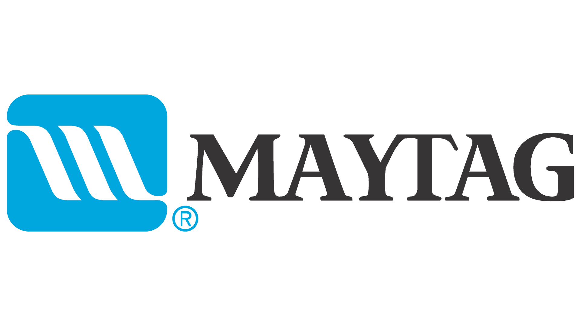 A maytag logo is shown on a white background.