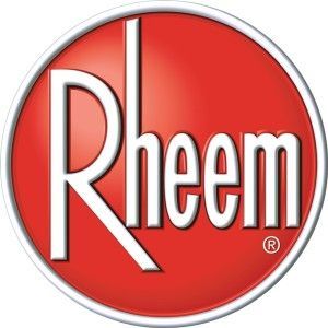 A red circle with the word rheem on it