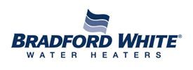 Bradford white water heaters logo on a white background