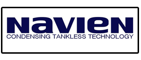A logo for navien condensing tankless technology