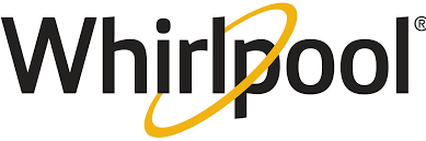 A close up of a whirlpool logo on a white background.