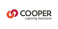 COOPER Lighting Solutions logo with red and orange emblem and black text on a white background