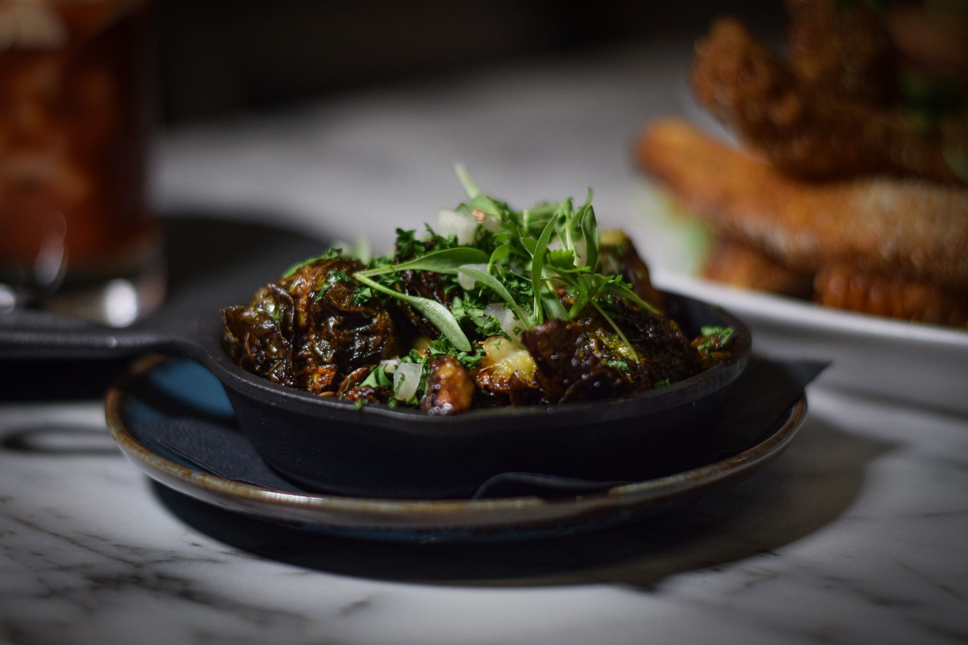 A close up of a plate of food on a table.