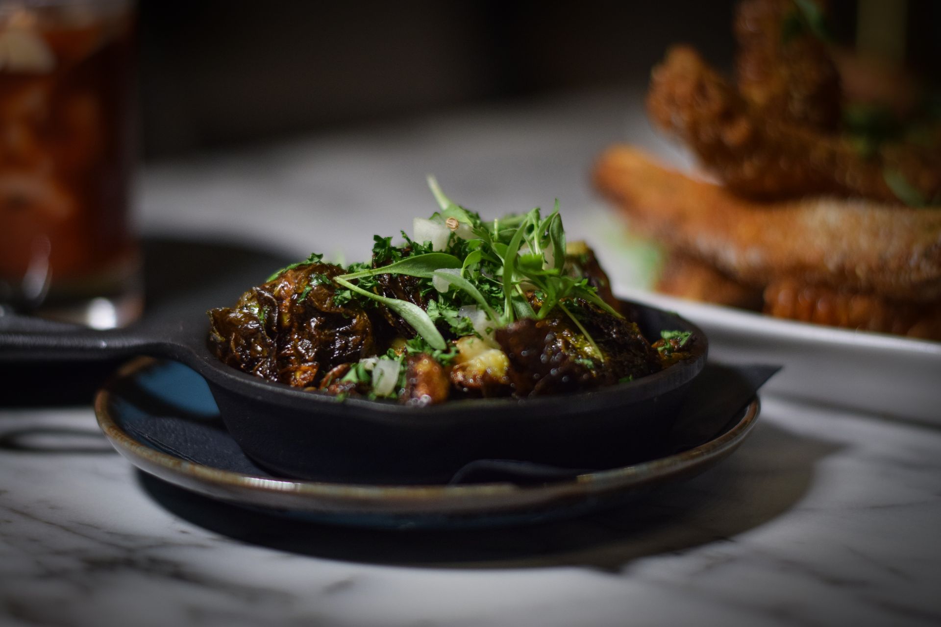 A close up of a plate of food on a table.