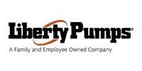 The logo for liberty pumps is a family and employee owned company.