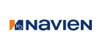 The navien logo is blue and orange on a white background.
