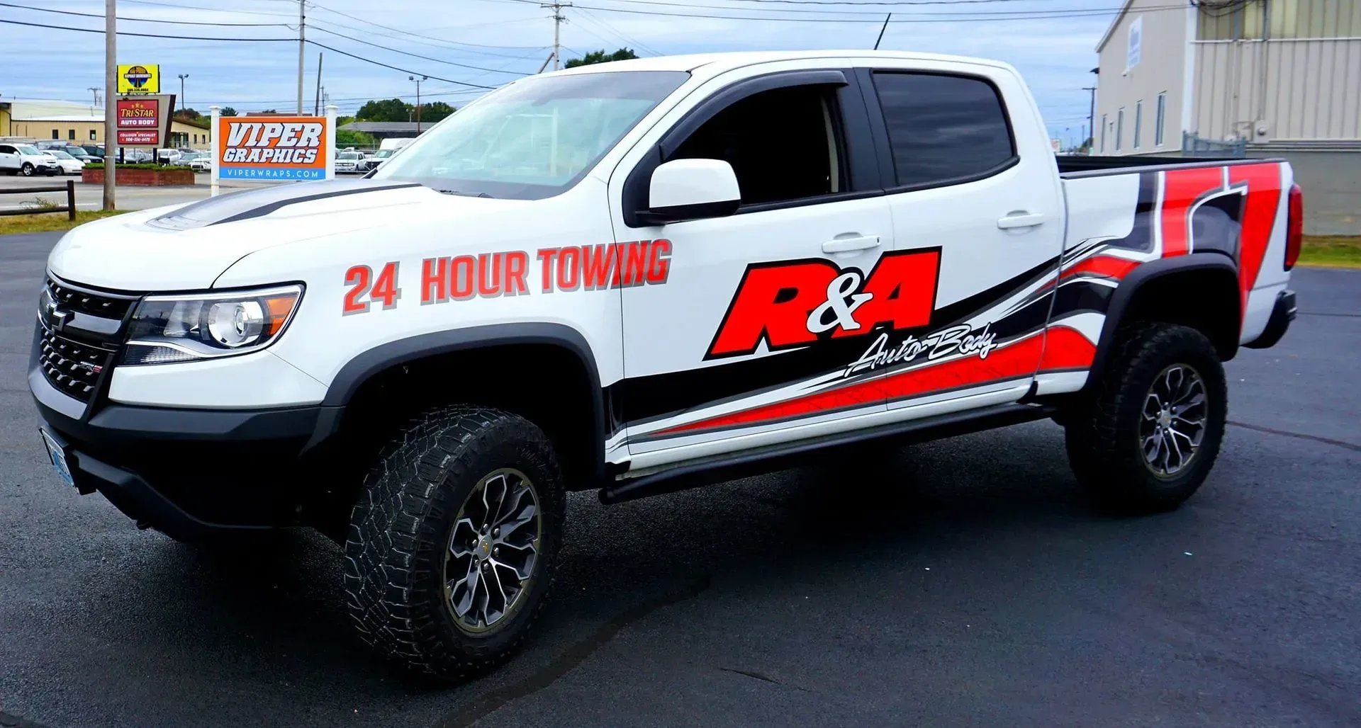 White Chevy Colorado pickup truck with 