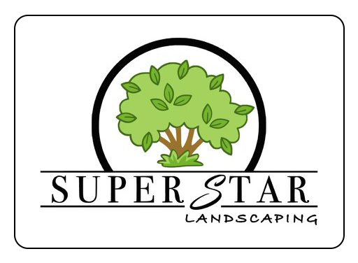 Logo for Super Star Landscaping: Green tree inside black circle, with text &ldquo;SUPER STAR LANDSCAPING&rdquo; below.