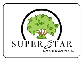 Logo for Super Star Landscaping: Green tree inside black circle, with text &ldquo;SUPER STAR LANDSCAPING&rdquo; below.
