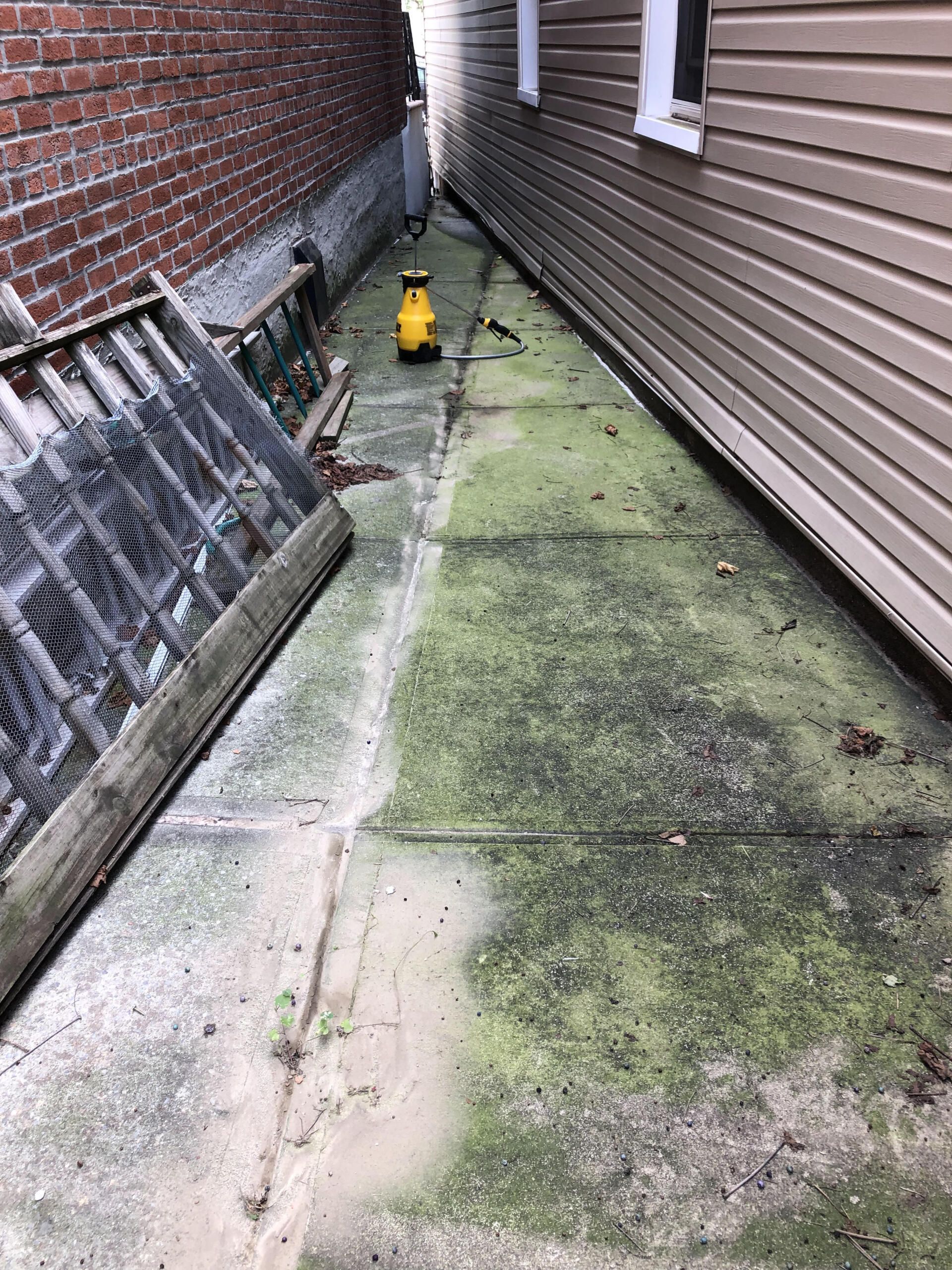 Before concrete cleaning