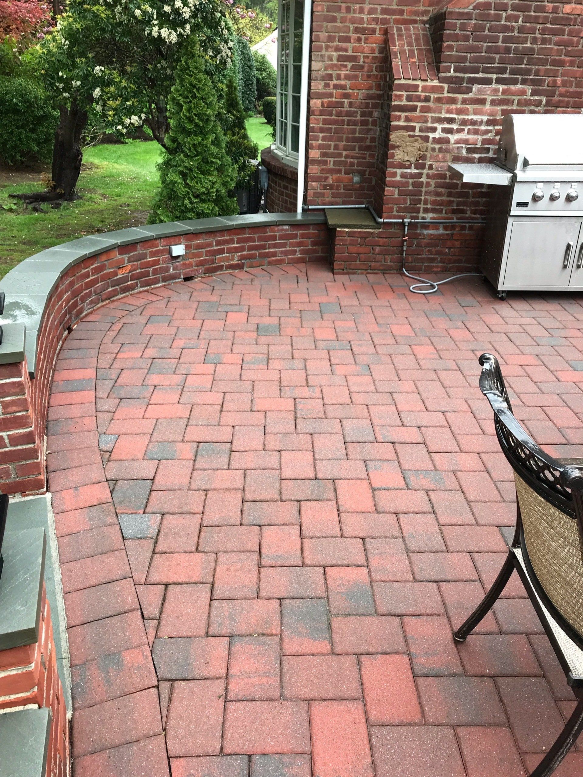 After brick patio cleaning