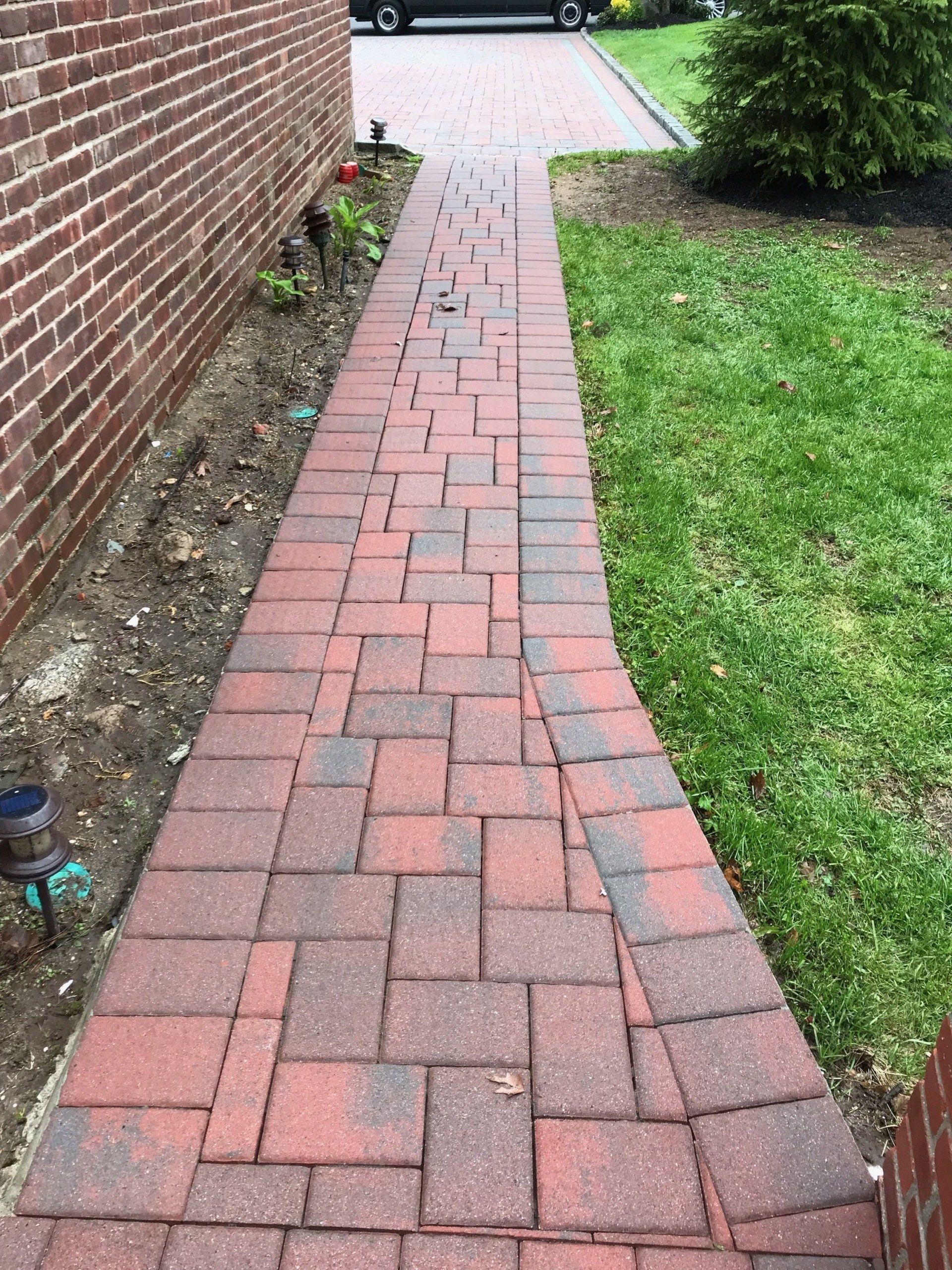 After brick walkway cleaning