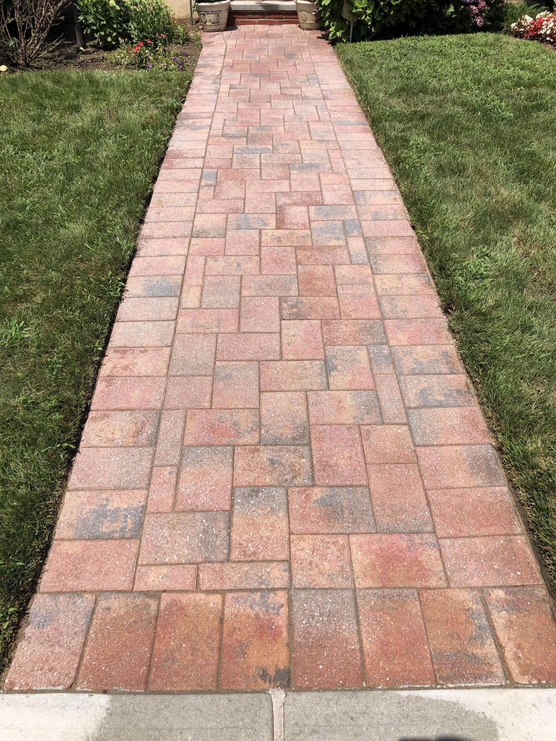 After brick walkway cleaning