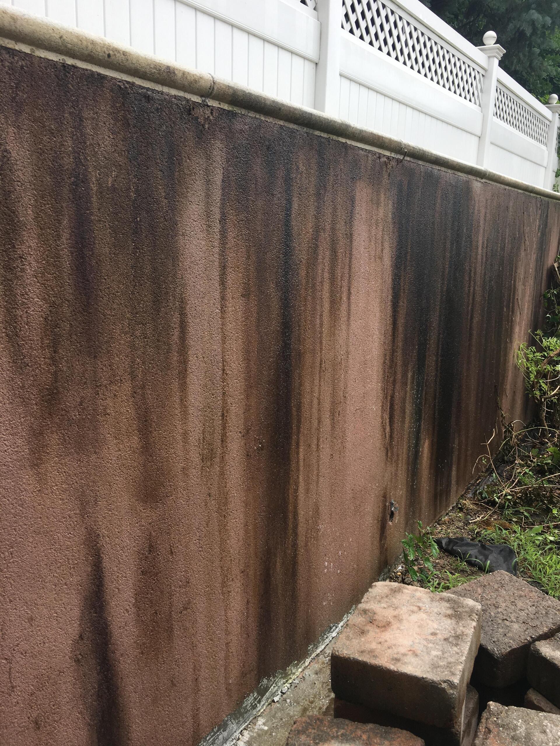 Before concrete wall cleaning