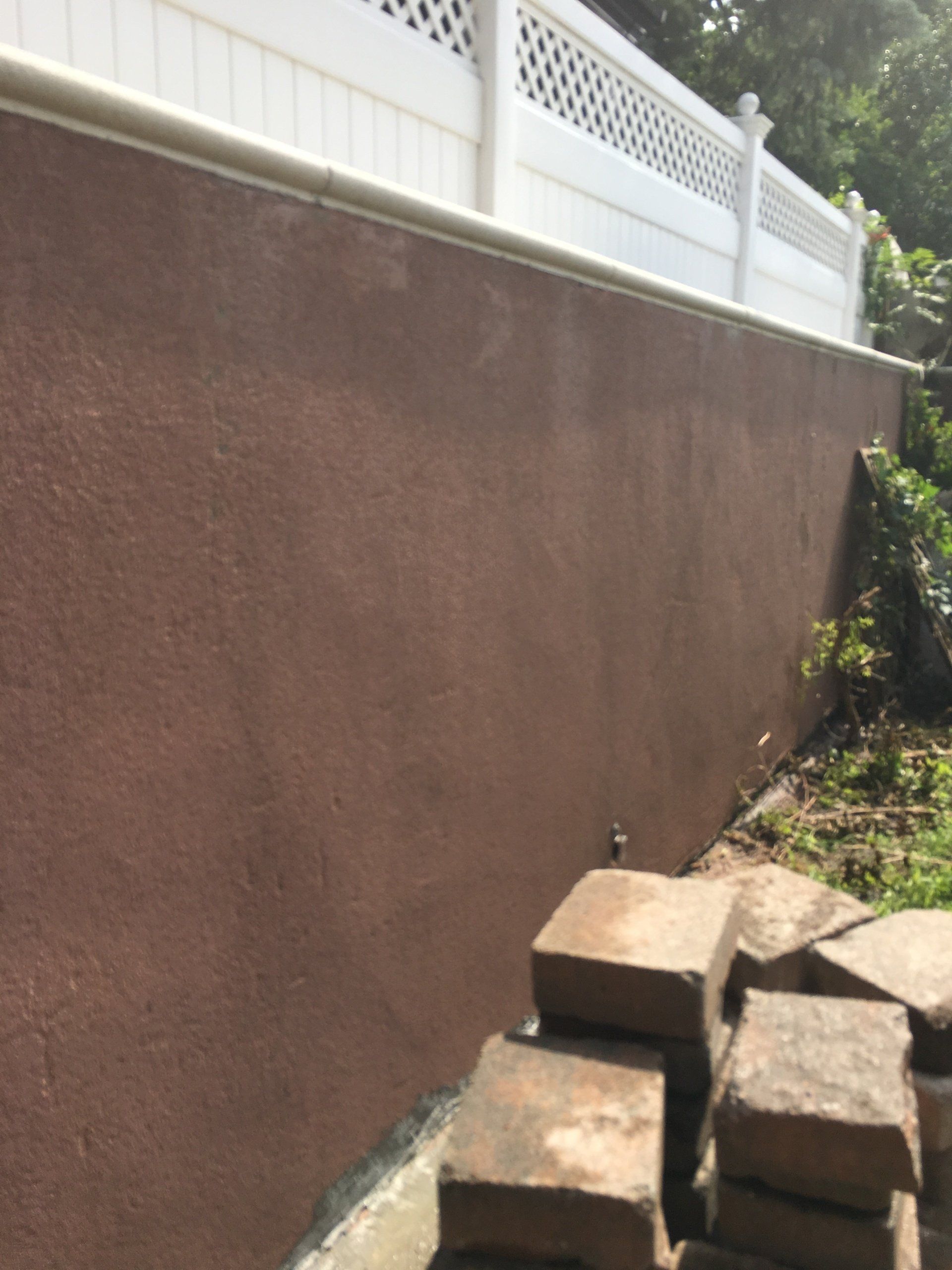 After concrete wall cleaning