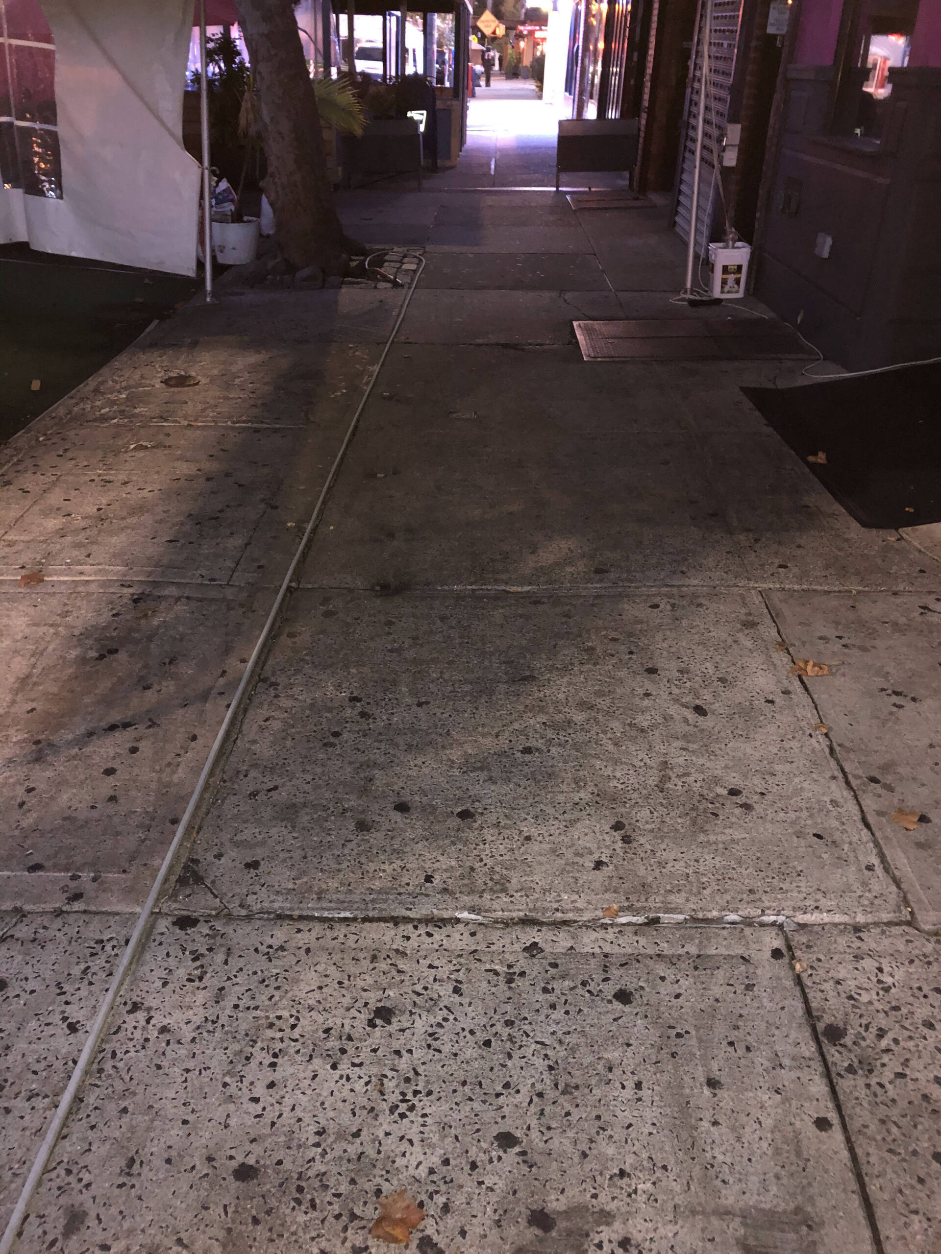 Before sidewalk cleaning