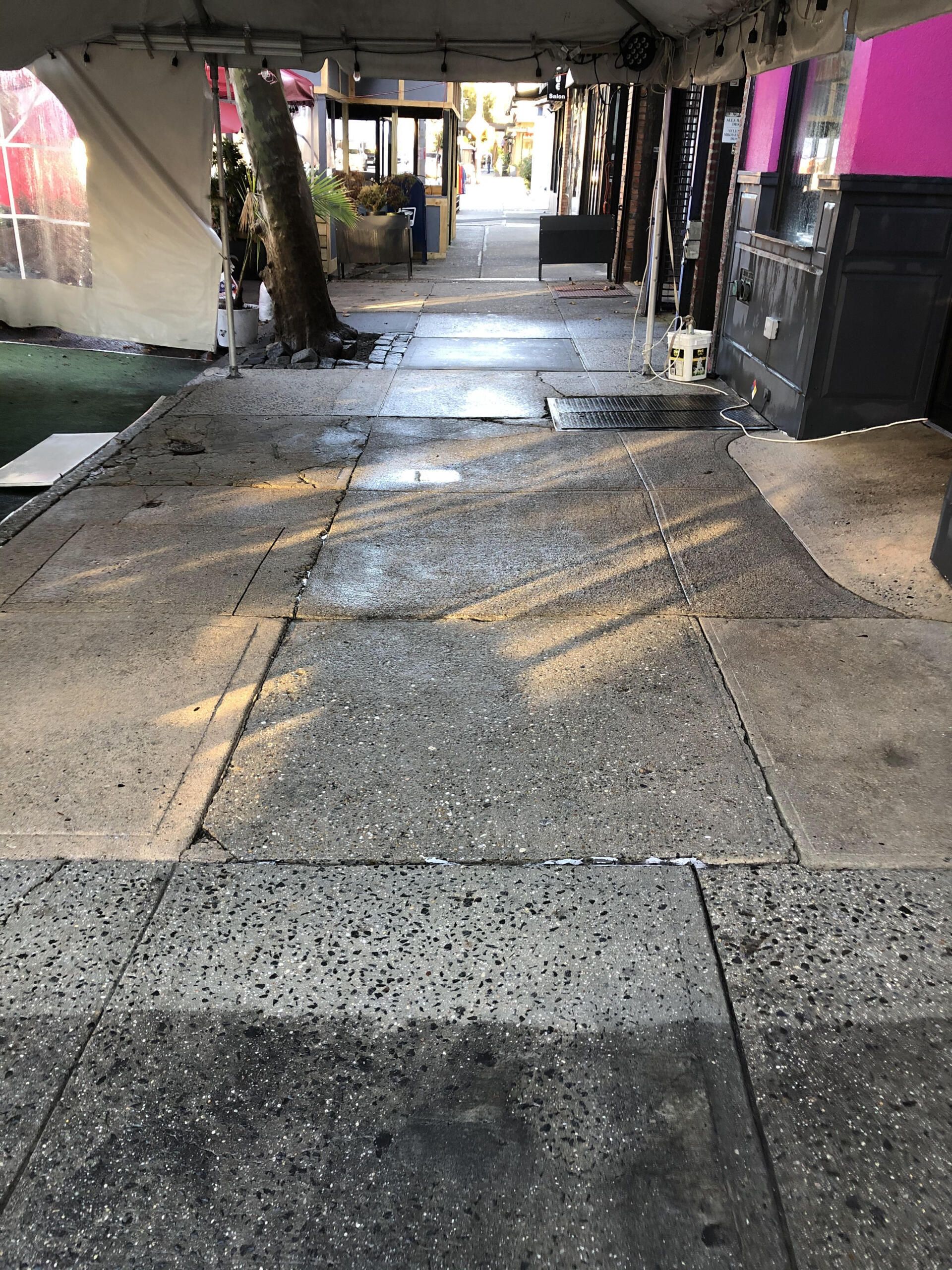 After sidewalk cleaning