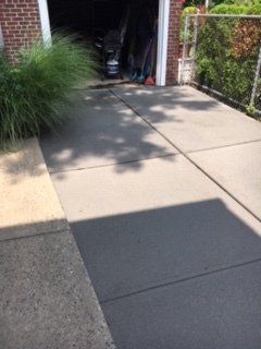 After concrete driveway cleaning