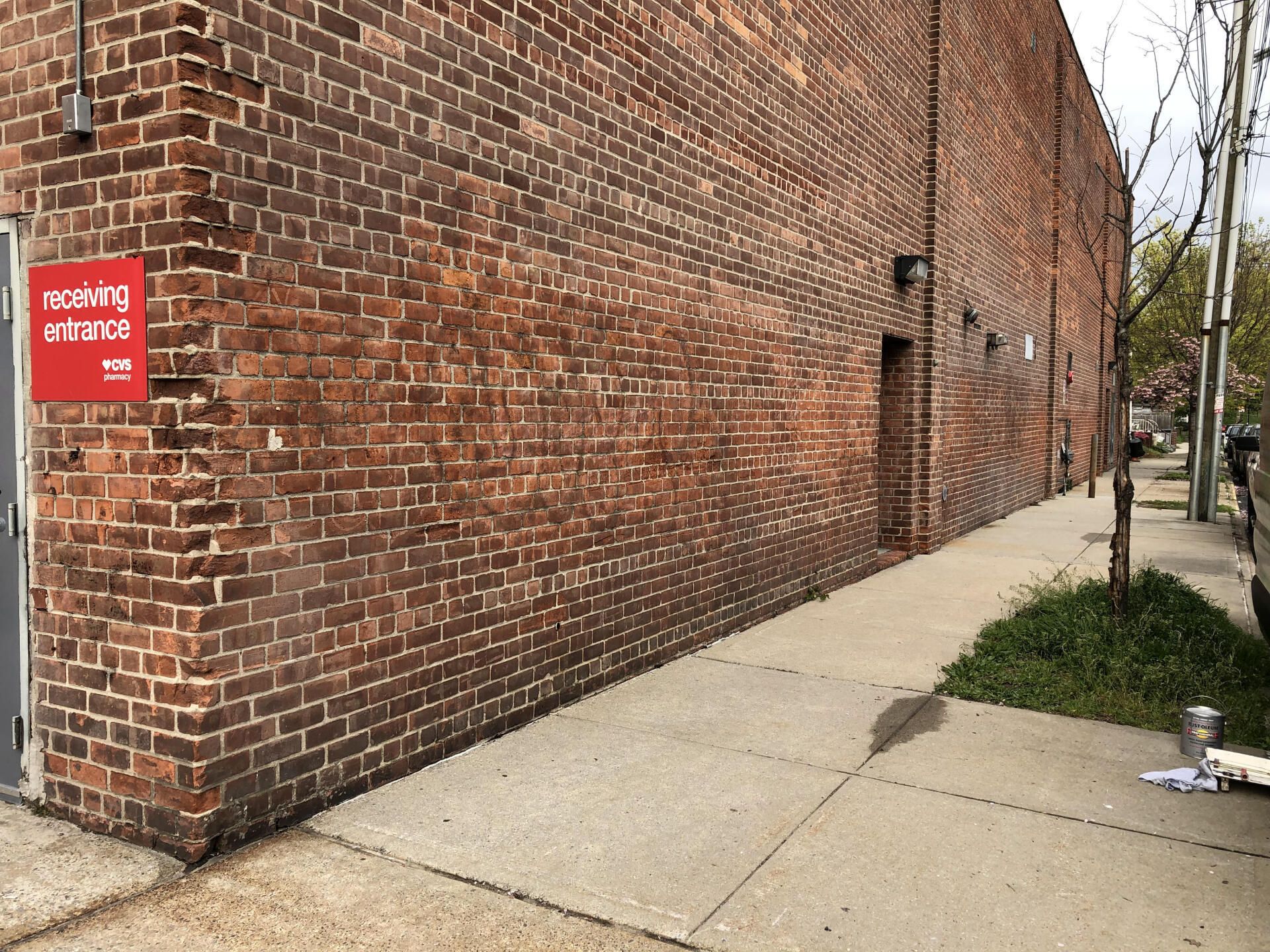 After brick wall cleaning