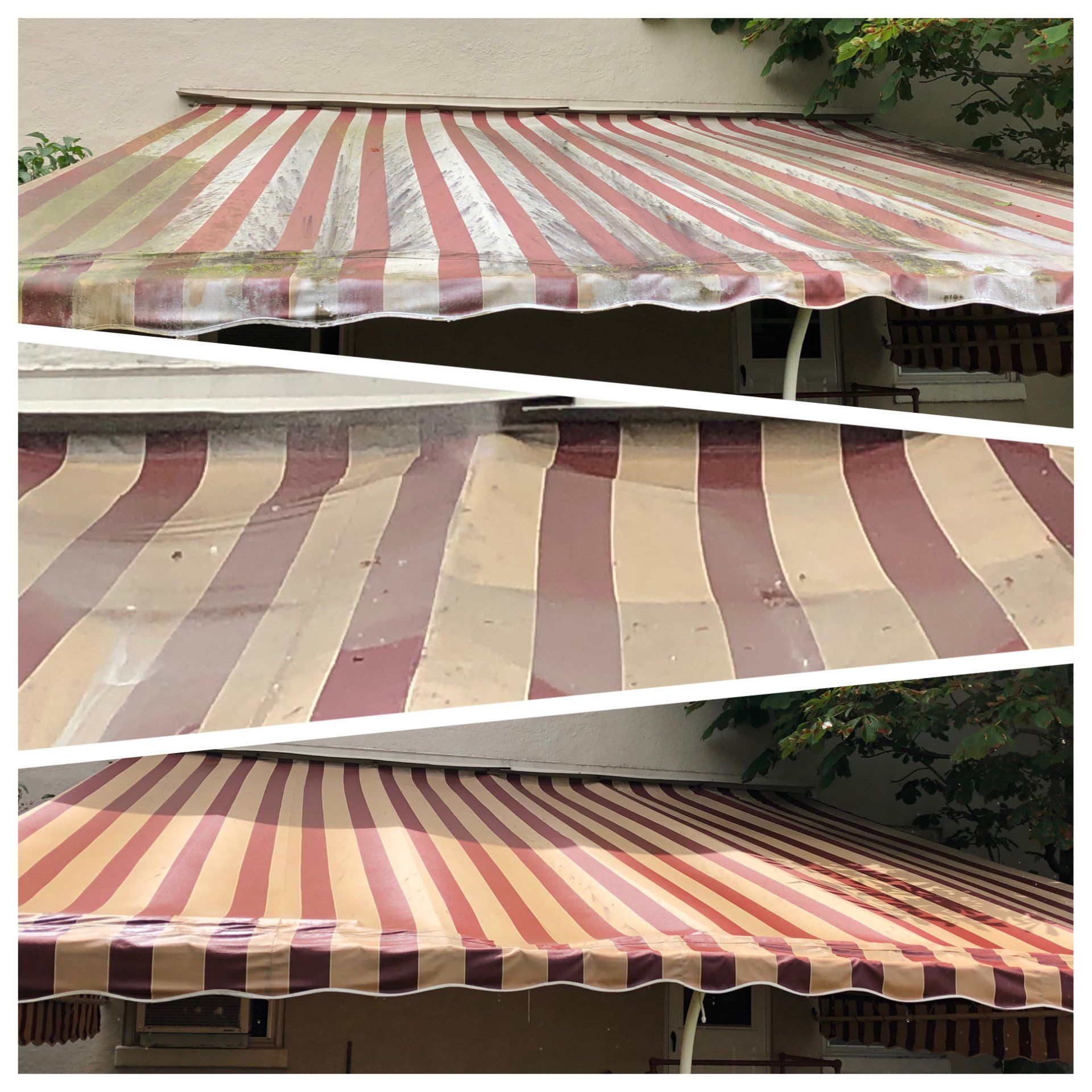 Process of awning cleaning