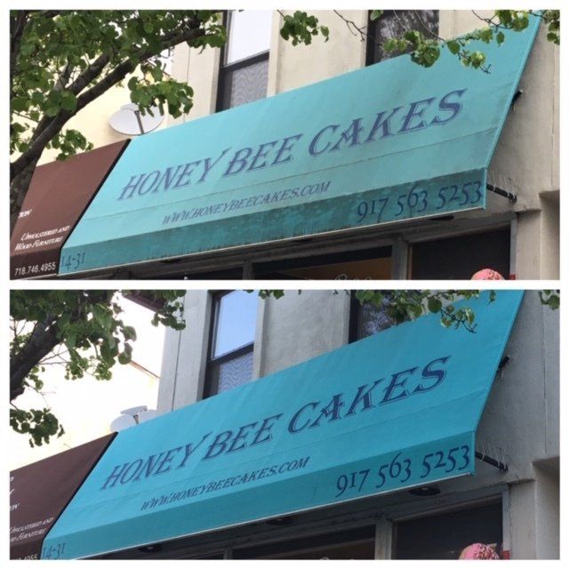 Bakery awning cleaning
