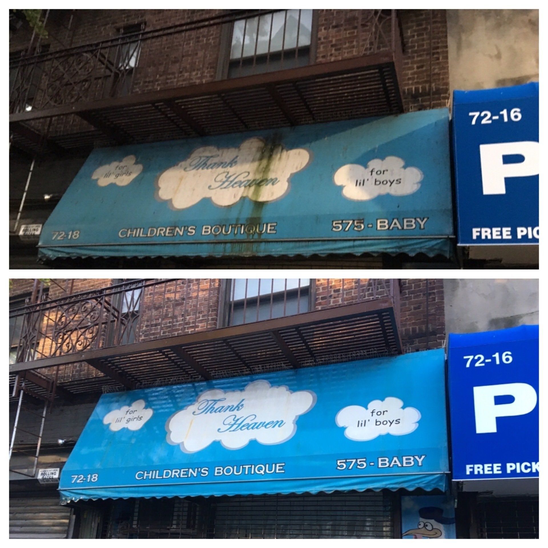 Boutique awning cleaning