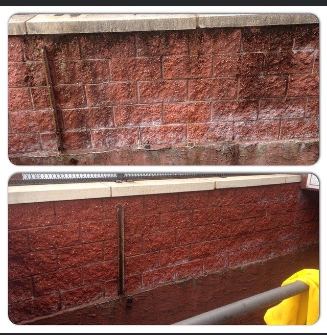 Brick foundation cleaning
