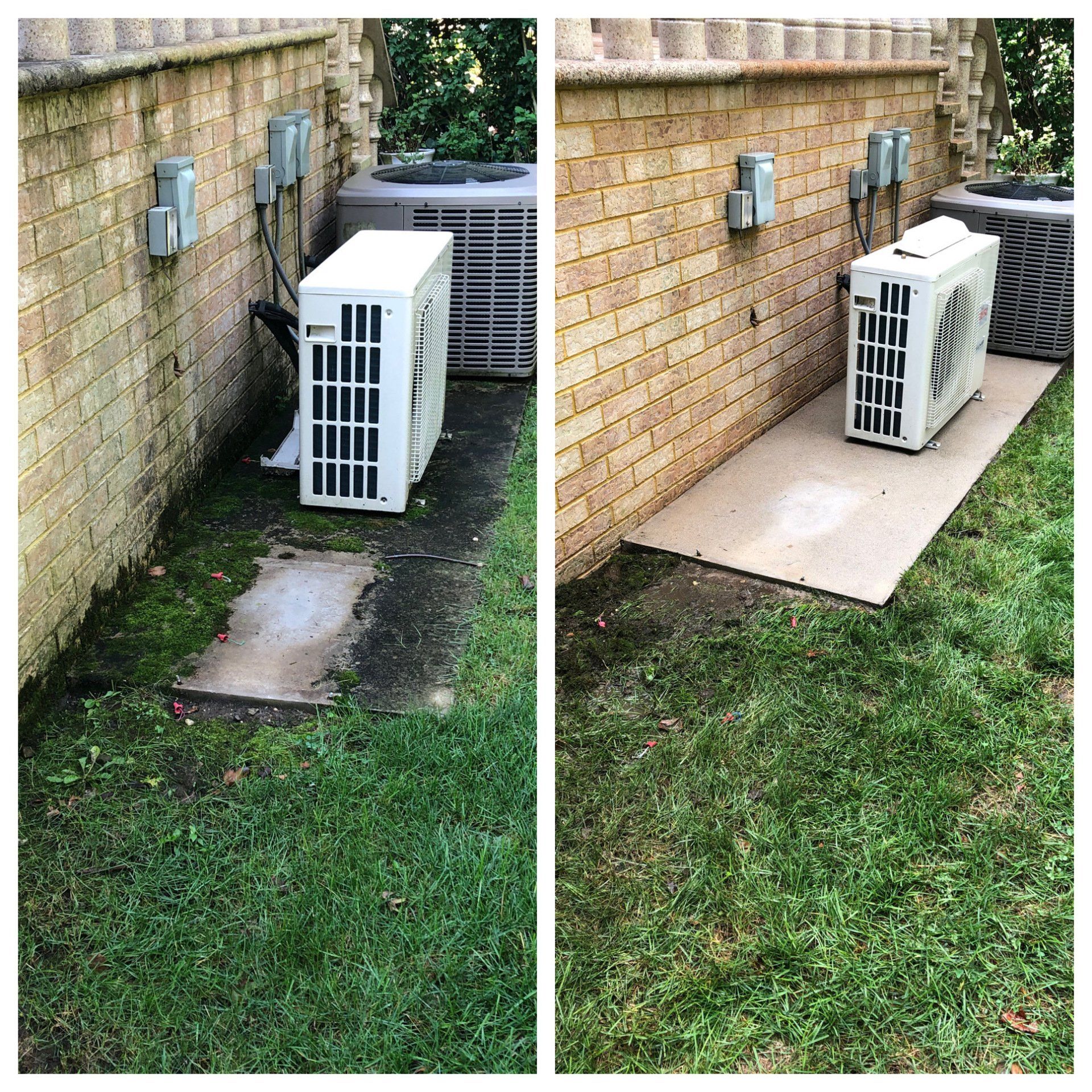 Concrete slab cleaning